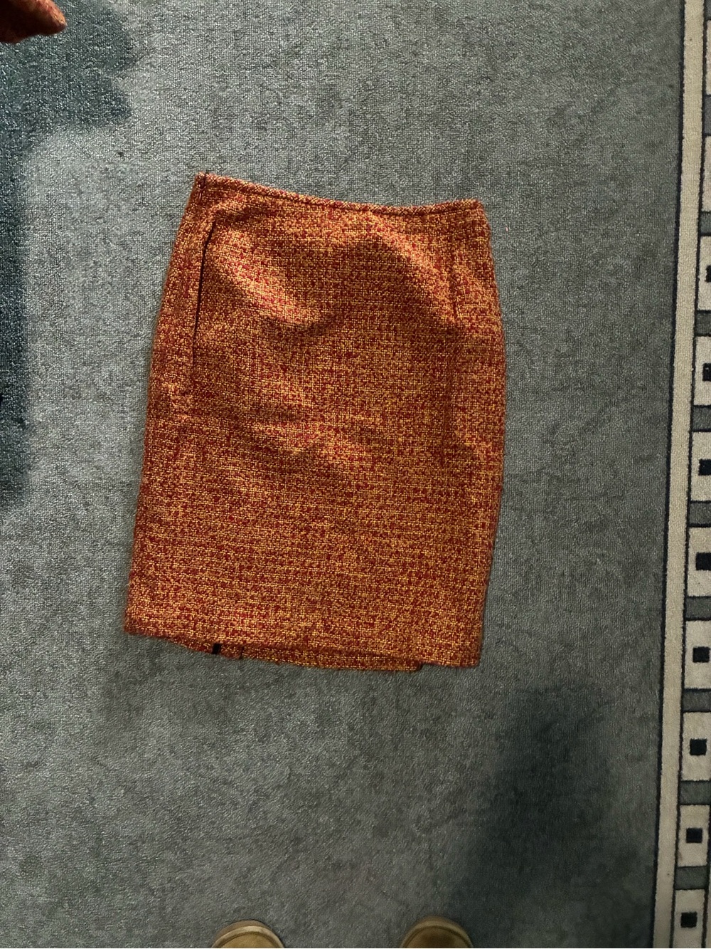 Liz Claiborne Vintage 90s Rust Orange Tweed Blazer and Skirt Set - Picture 6 of 8